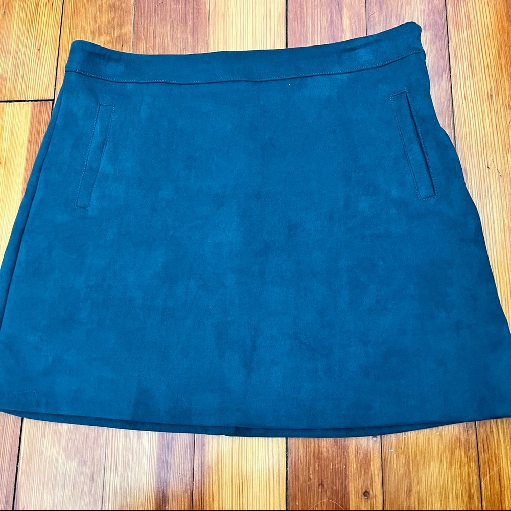 Blue rain suede mini skirt. Size M